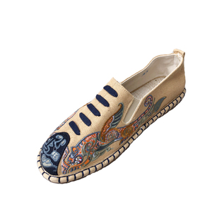 云南大理丽江民族风帆布刺绣千层底低帮平底男款爸爸礼物休闲布鞋