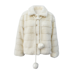 OTEBANBASS 25SS软萌甜心毛球系带羽绒外套女时尚减龄保暖上衣