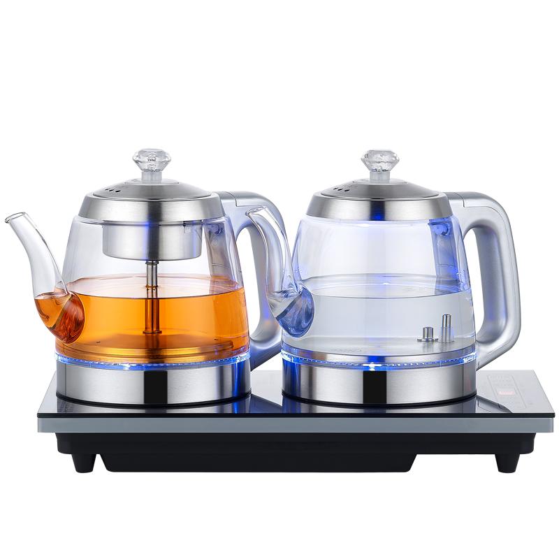 全自动底部双上水电热水壶茶台桌嵌入式烧水壶两边上水黑茶煮茶壶