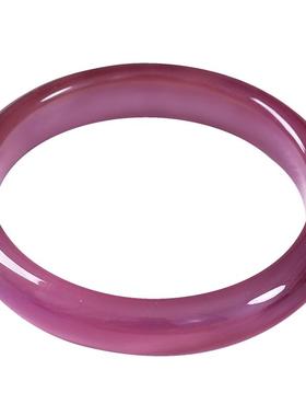 帝王紫玉髓手镯女紫罗兰烟紫色玛瑙玉镯子少女紫水晶叮当镯夏