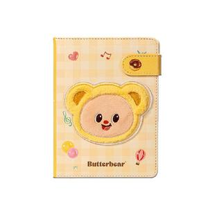 得力黄油小熊联名毛绒本笔记本本子A6记事本错题本单词手账本文具