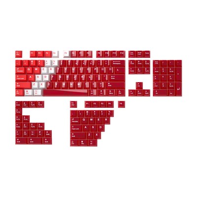烈焰红双拼PBT热升华PC透明键帽