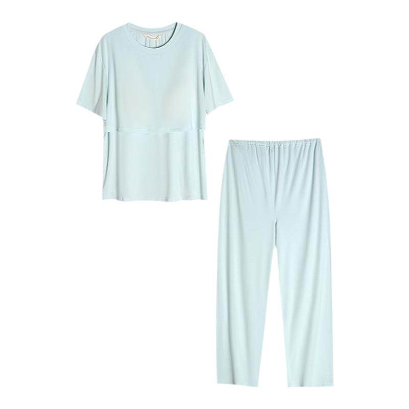 快乐屋针织短袖孕妇月子服套装