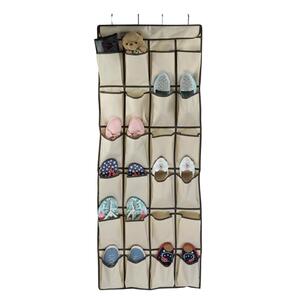 牛津布格子挂袋免钉门后鞋子收纳神器挂墙大号储物玩具整理架布艺