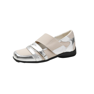 真皮~方头玛丽珍鞋女2025新款内增高厚底魔术贴复古单鞋子配裙子