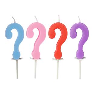 多彩?问号蜡烛蛋糕装饰创意保密年龄生日几岁+号加红数字特殊符号