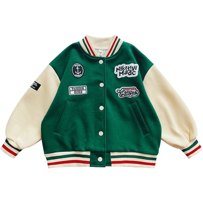 女童棒球服外套秋冬洋气时髦上衣