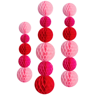 结婚蜂窝球立柱男方婚房装饰红色纸灯笼女方出格布置婚礼喜字套装