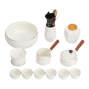 悠然羊脂玉茶壶功夫品茗杯陶瓷茶具家用套装茶杯公道杯泡茶主人杯