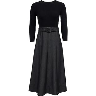 Vero Moda连衣裙25秋季新款含绵羊毛桑蚕丝拼接中长裙法式温柔风