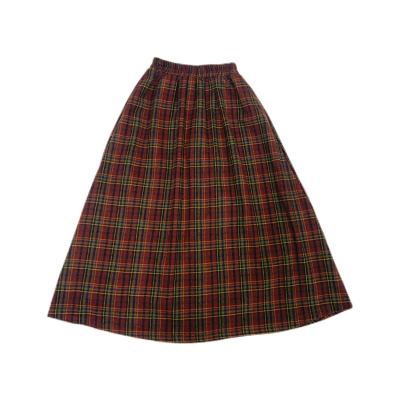 秋冬复古红格半身裙圣诞节日氛围