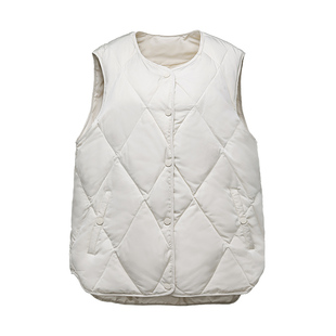秋冬款菱格轻薄羽绒马甲外穿羽绒服女款新款马夹背心宽松休闲外套