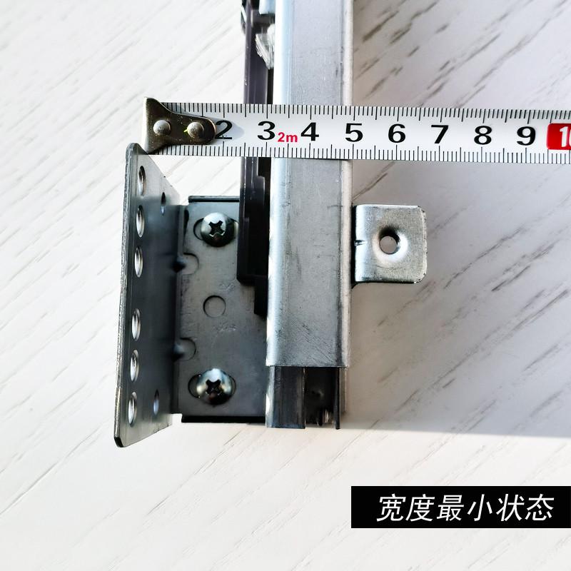 宽度可调节侧装拉篮压板阻尼滑轨 橱柜碗柜轨道 圆钢钢丝碗篮滑道