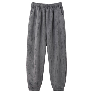 芬腾可安男士睡裤男款冬季珊瑚绒加厚加绒酷帅加大码家居裤秋冬天