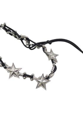 金属多层缠绕皮革女星星项链