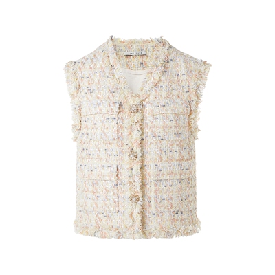 朗姿莱茵福莱尔流苏粗花呢马甲