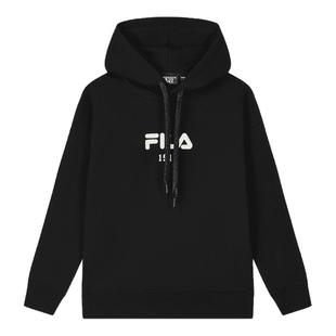 FILA 斐乐官方运动卫衣女秋季新款连帽男情侣装加绒保暖宽松帽衫