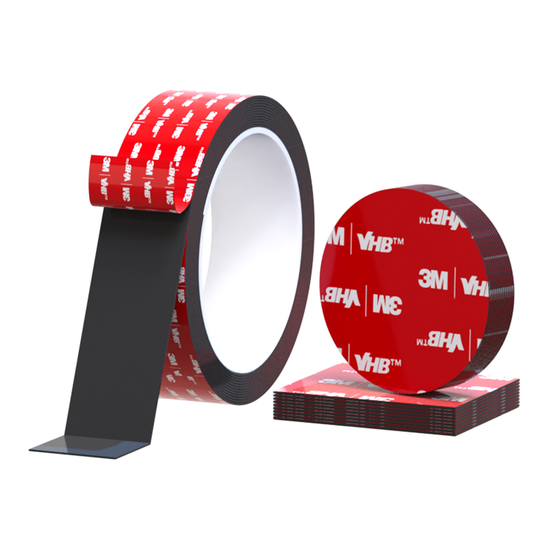 3M强力双面胶黑胶高粘度强粘无痕耐高温耐低温车用记录仪手机支架固定胶带防水不脱落墙面泡棉加厚承重胶带