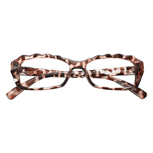 时尚小脸空架眼镜框女高级感无镜片装饰豹纹板材镜框可配近视镜片