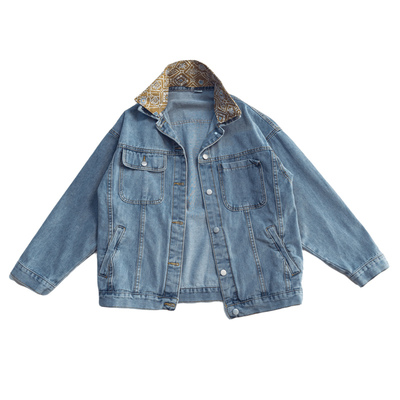 超火花领子港风牛仔外套