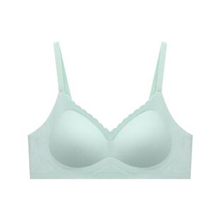 三福中薄B杯无钢圈聚拢文胸 无感莫代尔波浪边内衣女495725