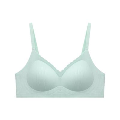 三福中薄B杯无钢圈聚拢文胸 无感莫代尔波浪边内衣女495725