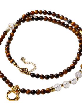 泰国佛牌链子天然虎眼石锁骨链