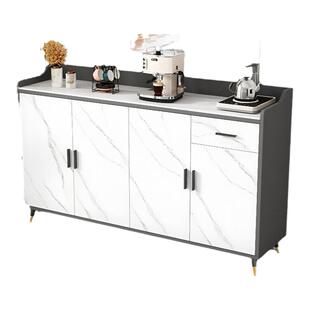 岩板餐边柜简约现代茶水柜轻奢储物柜厨房碗橱柜客厅一体靠墙柜子