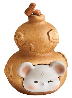 创意葫芦福禄摆件办公桌面工位招财玄学手把件车内饰品车载装饰品