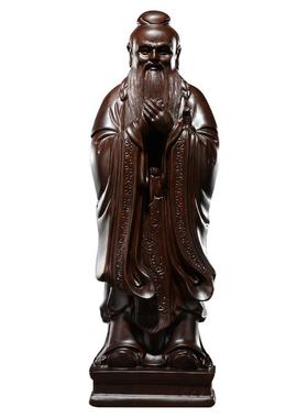 刺史黑檀木雕刻孔子摆件