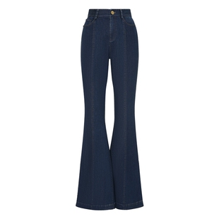 IDPAN女装牛仔裤春季新款时尚摩登复古显瘦挺括有型喇叭裤