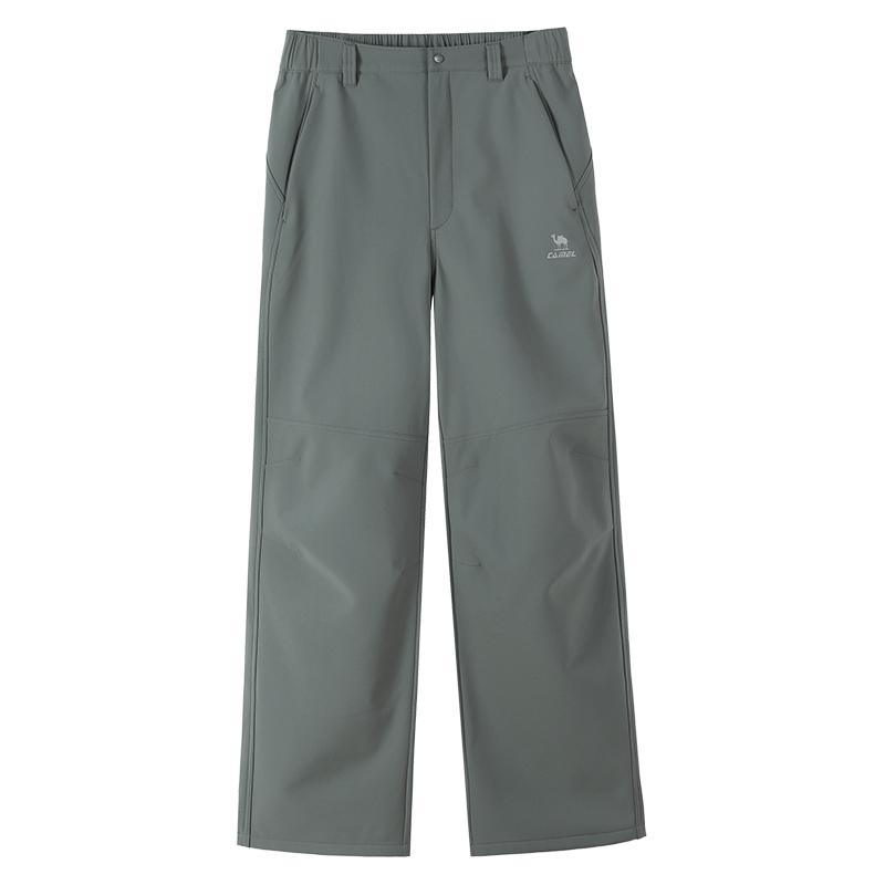 骆驼工装加绒裤男直筒伞兵裤宽松运动休闲户外防风防水保暖登山裤