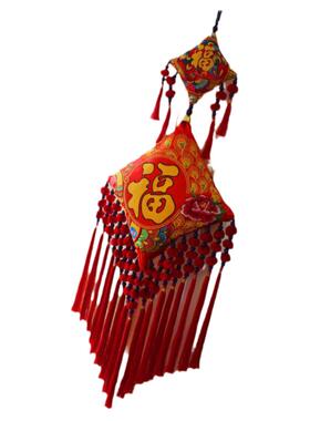 红色新年背景墙福字壁挂民族风