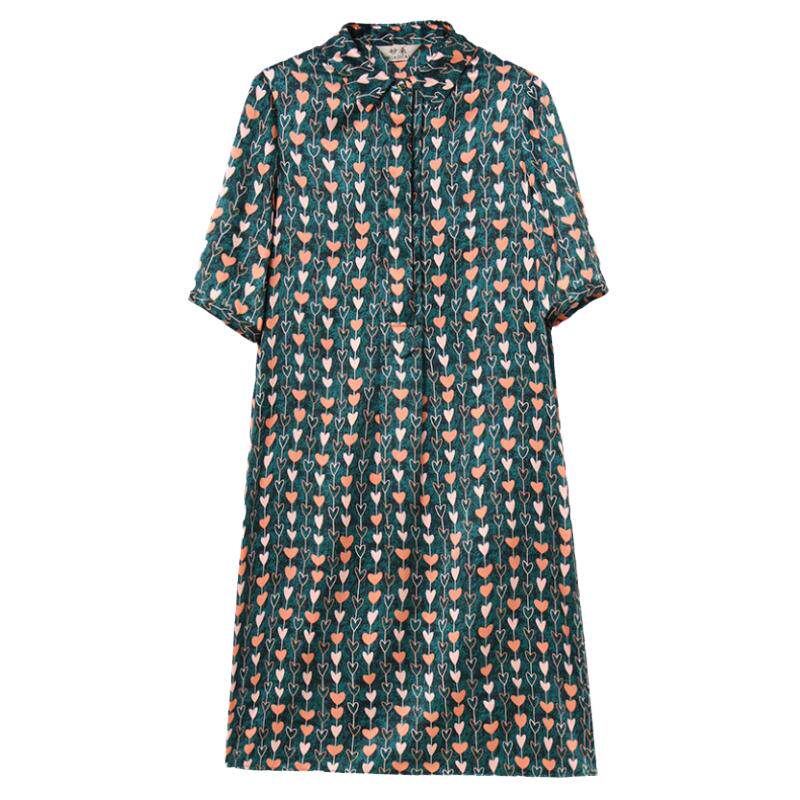 妙采时尚风真丝连衣裙夏季新品