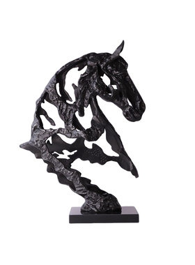 中古现代镂空抽象马头摆件客厅