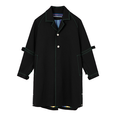 撞色长款风衣外套NUMBERHERE