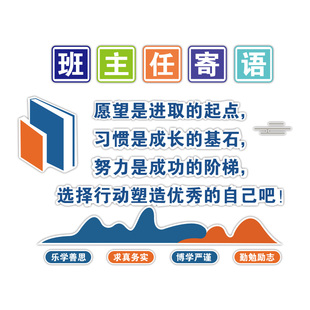 班级文化墙贴纸画小学校初高中激励志标语教室布置装饰班主任寄语