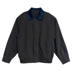 咖啡色翻领复古工装夹克男生2025新款秋冬季休闲加厚棉服外套上衣