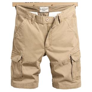夏季厚款耐磨牛仔短裤男休闲卡其户外军迷工装中裤潮牌宽松马裤子