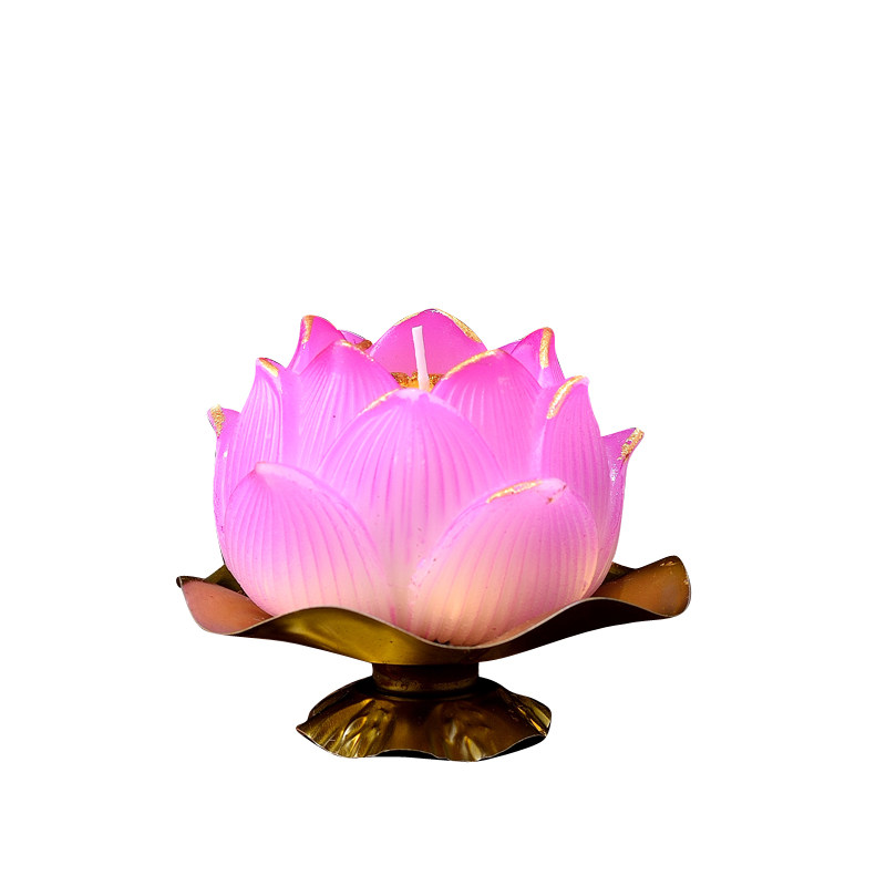 金边莲花灯蜡烛金色荷花蜡烛莲花蜡供红色浮水荷花灯莲花灯