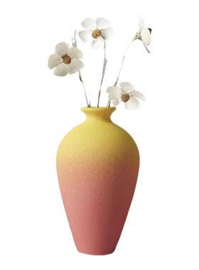 U Mi LIVING · 茧葒 | 花瓶陶瓷红色插花器渐变客厅餐桌摆件饰品