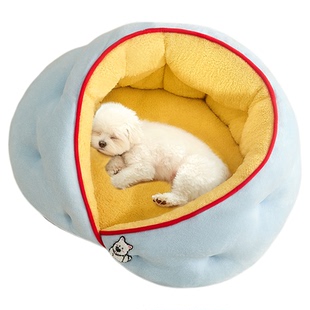 狗窝冬天保暖四季通用半封闭安全感猫窝加厚小型犬睡觉的沙发狗床