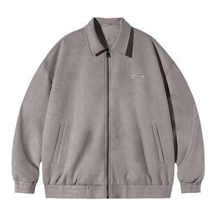 PSO Brand男装女装仿麂皮绒美式复古翻领宽松夹克外套男款情侣装