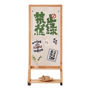 屏风隔断实木网格展示架幼儿园作品展示架美工区可移动装饰网格