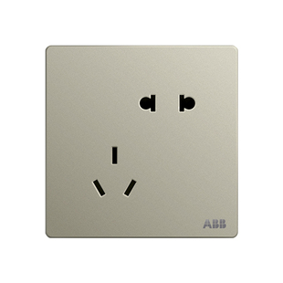 ABB专卖店 轩致无框系列香槟银色开关插座面板家用86型照明电源