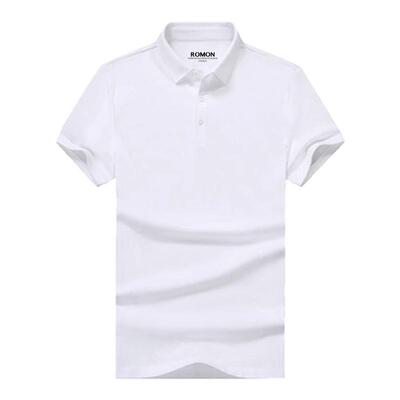 罗蒙男士短袖纯白色POLO衫