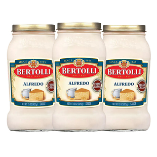 美国直邮 Bertolli alfredo sauce芝士帕尔马奶酪调味酱425g*3瓶
