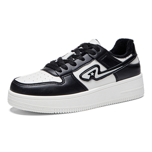 人本2025秋冬加绒小白鞋男款新款厚底运动潮流爆款加厚二棉鞋板鞋