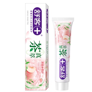舒客舒克茶真萃牙膏亮白清新口气护齿护龈男女士家庭装175g