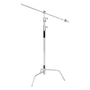 魔术腿灯架加粗摄影棚支架C型闪光双用顶灯不锈钢横杆斜臂顶灯架旗板背景架反光板影视地灯架可调节支撑脚架